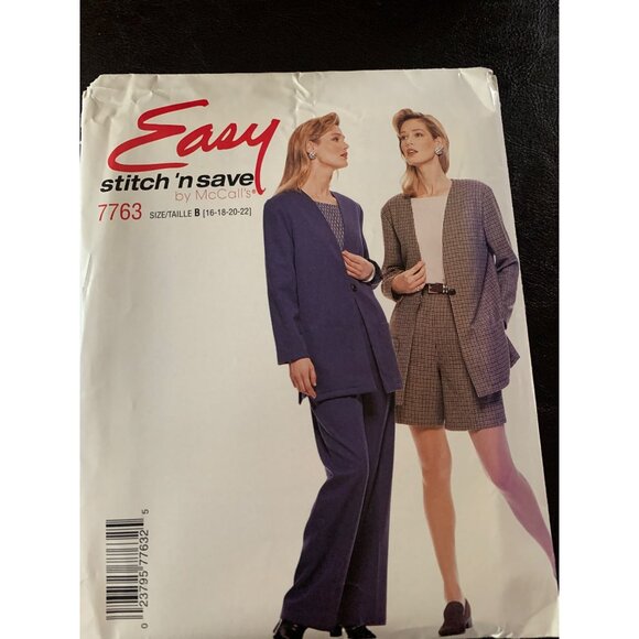 McCall's Misses Coat Shirt Pant Skirt Shorts Sewing Pattern Sz 16 - 22 7763 - Un - Picture 9 of 9
